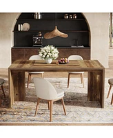 Tribesigns 63-Inch Wood Dining Table for 4-6, Farmhouse Rectangular Kitchen Furniture with Sturdy Wooden Legs for Dinner, Eating, Living Room
