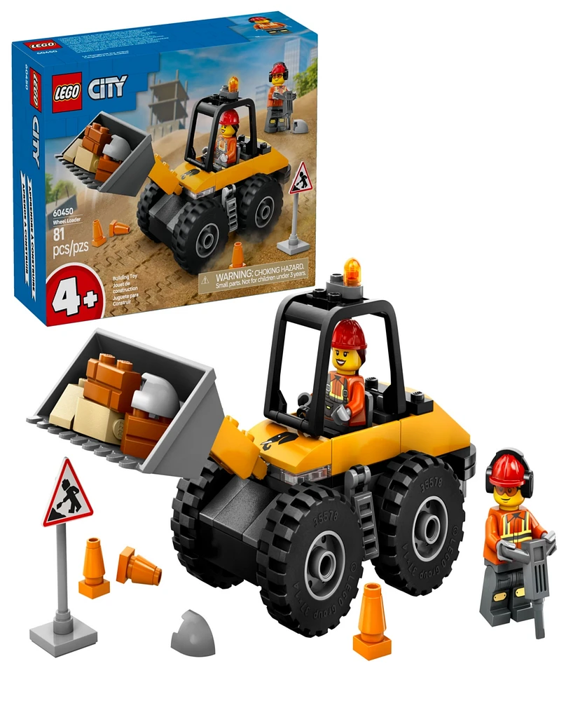 Lego City Construction Wheel Loader Building Toy 60450, 81 Pieces