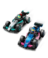 Lego City F1 Garage and Mercedes-amg and Alpine Cars Toy 60444, 678 Pieces