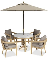 Reid Outdoor 5pc Set (Round Dining Table & 4 Dining Chairs)