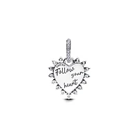 Pandora Sterling Silver Spinnable Arrow Heart Dangle Charms