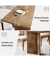 Tribesigns 63-inch Dining Table for 4-6, Farmhouse Kitchen Table with Large Tabletop, Rectangular Dinner Eating Table for Dining Room, Living Room, Ki
