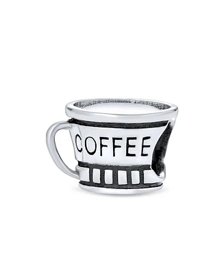 Bling Jewelry Latte Coffee Charm Bead for Student Sterling Silver European Bracelet