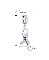 Bling Jewelry Breast Cancer Survivor Hope Dangle Charm Bead - Sterling Silver Symbolic Jewelry