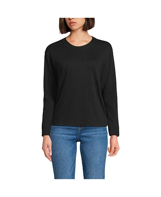 Lands' End Women's Long Sleeve Mariner Jersey Crewneck Tee