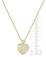 Diamond Scatter Pave Cluster Double Heart 18" Pendant Necklace (1/2 ct. t.w.) Sterling Silver or 14k Gold-Plated