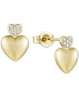 2-Pc. Set Diamond Double Heart Pendant Necklace & Matching Stud Earrings (1/10 ct. t.w.) Sterling Silver or 14k Gold-Plated