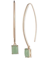 Lauren Ralph Lauren Gold-Tone Green Stone Threader Earrings