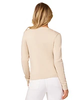 Melissa Paige Women's 3/4-Sleeve Scalloped Cropped Cardigan