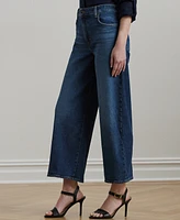 Lauren Ralph Petite High-Rise Wide-Leg Cropped Jeans