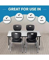 Bintiva Activity Table 24" x 48" Gray edge - Legs Adjusts 21" 30"