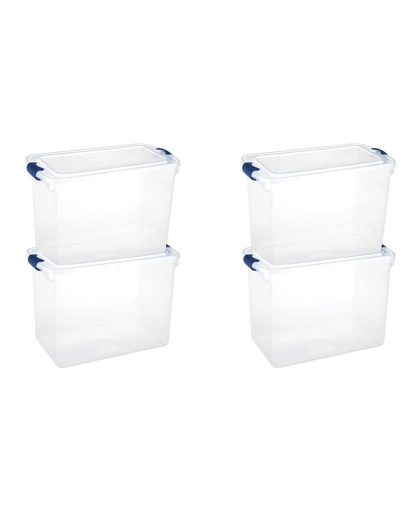 Homz 112 Quart Heavy Duty Modular Stackable Storage Containers, Clear, 4 Pack