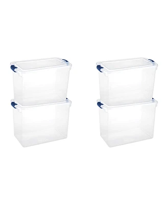 Homz 112 Quart Heavy Duty Modular Stackable Storage Containers, Clear, 4 Pack