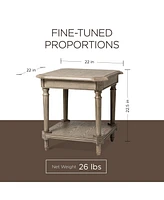 Maven Lane Pullman Traditional Wooden Coffee and 2 Side Tables, Antiqued Grey