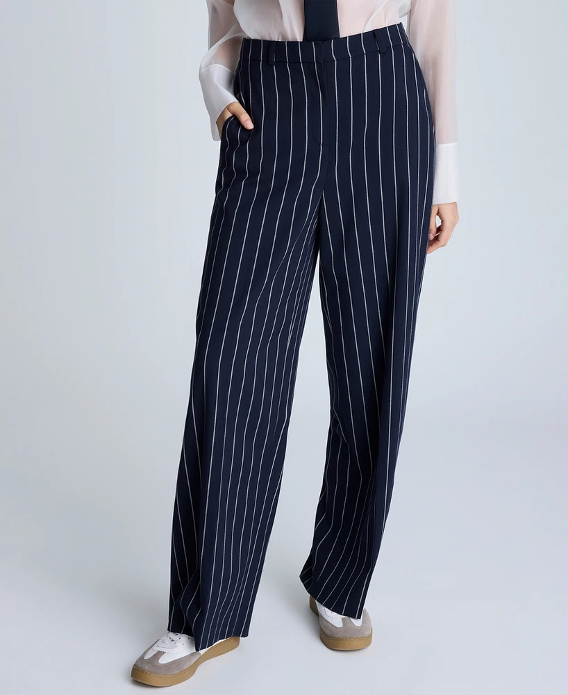 Kenneth Cole Women's Pinstriped Wide-Leg Pants