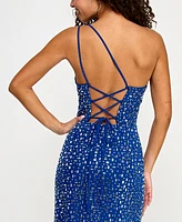 B Darlin Juniors' Embellished One-Shoulder Sleeveless Gown, Created for Macy's