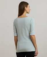 Lauren Ralph Stretch Cotton Boatneck T-Shirt