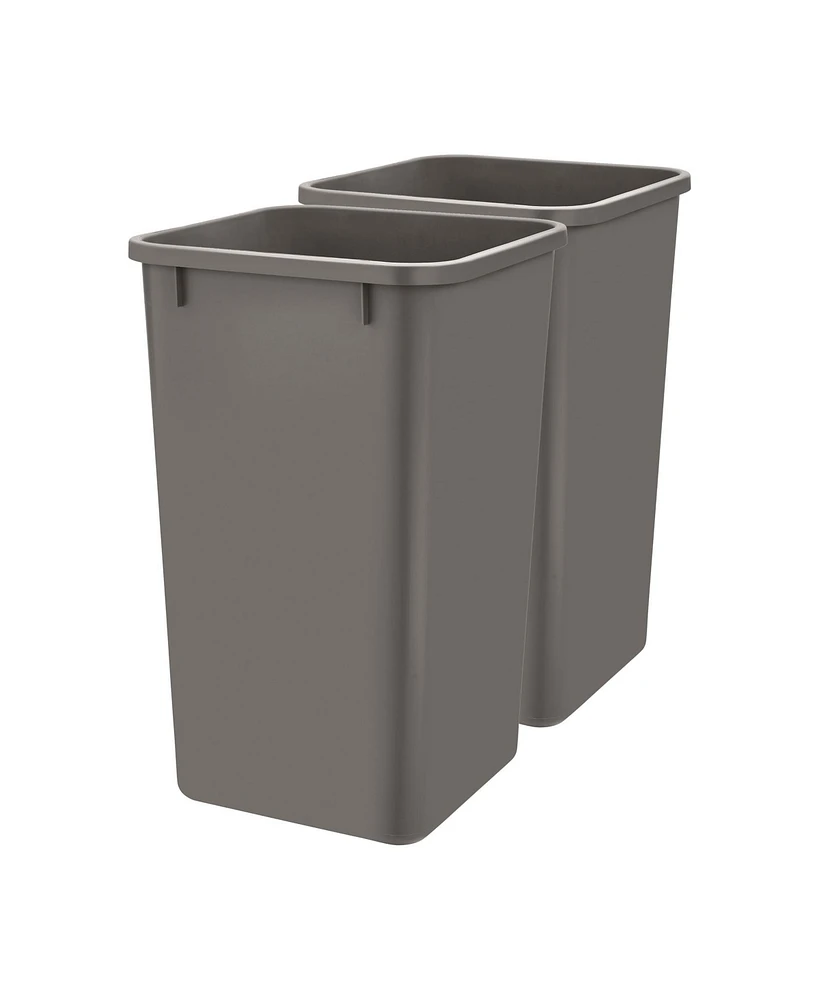 Rev-a-Shelf Polymer Replacement 27 qt. Trash Bin, Gray, 2 Pack, Rv-1024-13-2