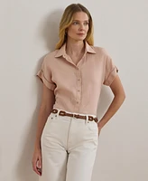 Lauren Ralph Dolman-Sleeve 100% Linen Shirt
