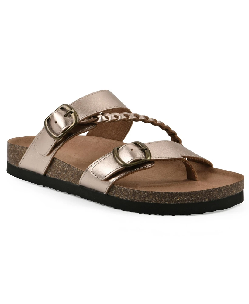 White Mountain Women's Hammy Round Toe Flat Sandals