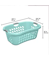 Sterilite 6 Pack Laundry Basket, Plastic Clothes Hamper, Ultra HipHold, Aqua