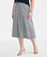 On 34th Women's Seersucker Gingham Midi Skirt, Exclusively at Macy's