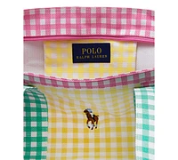 Polo Ralph Lauren Girls Canvas Gingham Logo Tote Bag