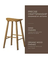 Maven Lane Luna Bar Stool in Rustic Natural Wood Finish