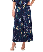 Sam & Jess Women's Pull-On Floral-Print Wide-Leg Pants