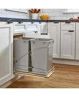 Rev-a-Shelf Double 27 qt. Pullout Trash Containers, Gray, 54WC-1527SC-17-1