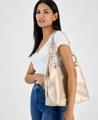 I.n.c. International Concepts Trippii Champagne Pearlized Medium Tote, Exclusively at Macy's