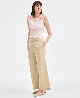 On 34th Women's High Rise Cropped Wide-Leg Pants, Exclusively at Macy's