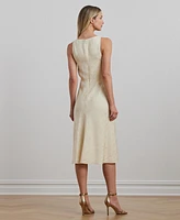 Lauren Ralph Women's Floral Jacquard Sleeveless Dress