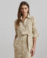 Lauren Ralph Women's Floral Linen Shirtdress