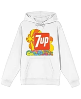 7UP Men's Colorful Doodle Long Sleeve White Adult Hooded