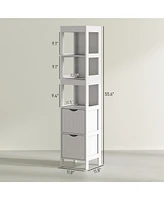 Homcom Narrow Bathroom Storage Cabinet, Slim Bathroom Cabinet,