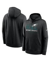 Nike Men's Black Philadelphia Eagles 2024 Nfc East Division Champions Locker Room Trophy Collection Pullover Hoodie