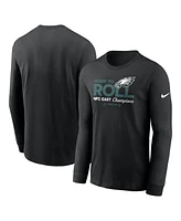 Nike Men's Black Philadelphia Eagles 2024 Nfc East Division Champions Locker Room Trophy Collection Long Sleeve T-Shirt