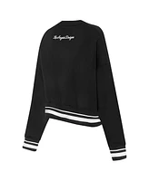 Pro Standard Women's Black Los Angeles Dodgers Cultivated Pearl Cropped Pullover Sweatshirt