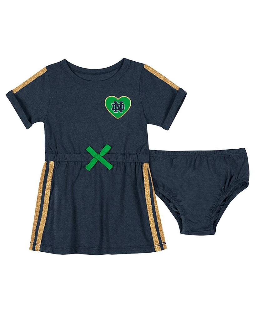 Colosseum Baby Boys and Girls Navy Notre Dame Fighting Irish Xur Dress Bloomer Set