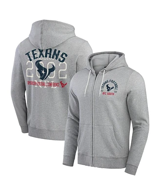 Darius Rucker Collection by Fanatics Men's Heather Gray Houston Texans Vintage Stripe Full-Zip Hoodie