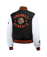 Wear by Erin Andrews Women's Black/White Cincinnati Bengals Varsity Full-Zip Jacket