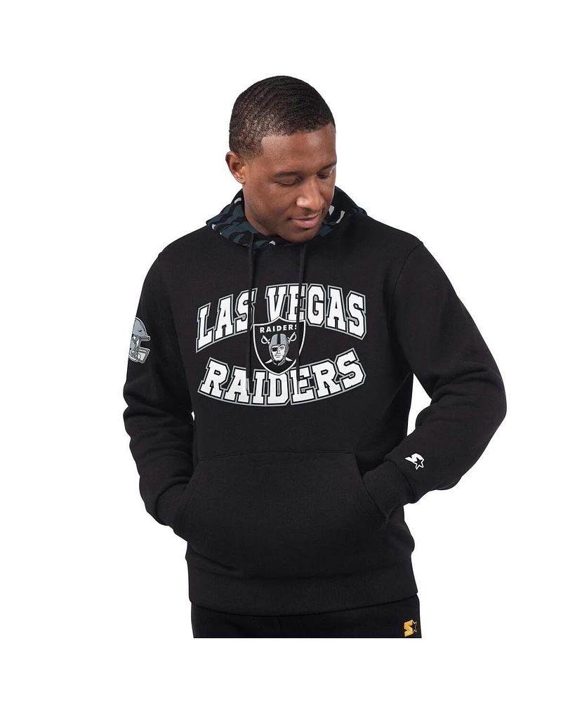 Starter Men's Black Las Vegas Raiders Thursday Night Gridiron Pullover Hoodie