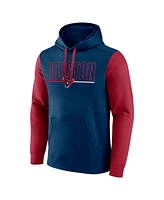 Fanatics Men's Navy/Red Houston Texans Outline Pullover Hoodie