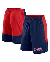 Fanatics Men's Navy/Red Atlanta Braves Launch Polyester Shorts