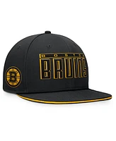 Fanatics Men's Black Boston Bruins Fundamental Gino Stack Snapback Hat