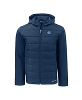 Cutter & Buck Men's Navy North Carolina Tar Heels Evoke Hybrid Softshell Full-Zip Hoodie Jacket