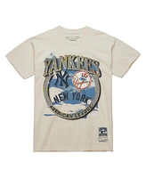 Mitchell & Ness Men's Cream New York Yankees Cooperstown Collection Crown Jewels T-Shirt