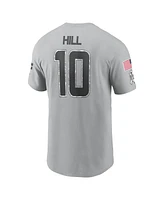 Nike Men's Tyreek Hill Gray Miami Dolphins 2024 Salute To Service Name Number T-Shirt