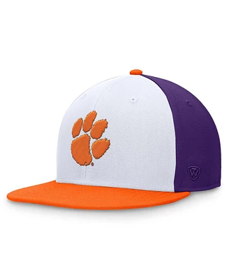 Top of the World Men's White/Orange Clemson Tigers Tri-Tone Heritage Collector Fitted Hat